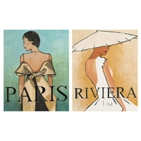 Párizs, Riviera, Juliette McGill nő festmény vászon művészet