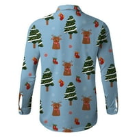 Yuelianxi karácsonyi Férfi ingek Férfi Alkalmi őszi téli karácsonyi 3d nyomtatott ingek divat felső blúz ingek karácsonyra