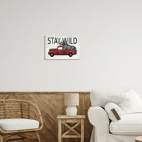 A Stupell Industries Stay Wild Moose Antik Red kisteherautó grafikus művészet, keret nélküli művészet nyomtatási fal