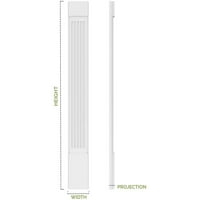 4 W 72 H 2 P Plain PVC Pilaster W Standard Capital & Base