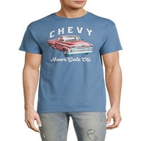 Chevrolet Men's & Big Men's Live Fast & Chevy klasszikus teherautó grafikus póló, 2-csomag, S-3XL méretű
