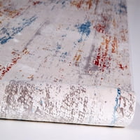 Lindstra gradiens akvarell szőnyeg, szürke piros kék, 11ft-6in 14ft-6in terület szőnyeg