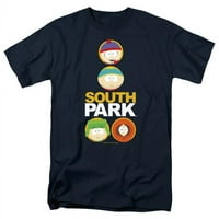 Trevco STHPK118-At-South Park & szilárd körök Rövid ujjú felnőtt 18-póló, haditengerészet-nagy