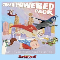 Férfi DC League of Super-Pets Powered poszter grafikus póló Világoskék nagy