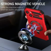 - Lion mágneses tok iPhone-hoz forgatható láthatatlan gyűrűs Állvánnyal, kompatibilis a MagSafe-vel, katonai minőségű