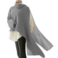 Tosmy női pulóverek Női garbó hosszú Batwing ujjú aszimmetrikus Hem alkalmi pulóver pulóver kötött felsők téli ruhák