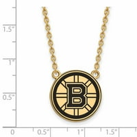 Ezüst aranyozott NHL LogoArt Boston Bruins Lrg. Zománc Nyaklánc