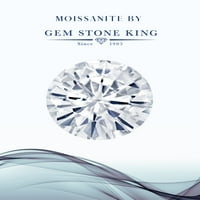 Gem Stone King 10k fehér arany gyémánt akcentussal gyűrű szív alakú 1.63 cttw Moissanite
