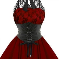 yoeyez Női kötőfék gótikus ruha fűzővel szexi ujjatlan csipke hinta ruha Halloween koktél hippi Steampunk ruhák halloween