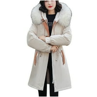 Fonwoon Női dzsekik, Női téli divat szerszámok hosszú, vékony kapucnis kabát kabát téli kabátok Karácsonyi ajándékok