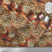 Soimoi Narancssárga Pamut Cambric Szövet Leopard & Tigris Állati Bőr Nyomtatott Szövet Udvar Széles