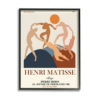 Stupell Industries Matisse Tánc Kör Terracotta Absztrakt Réteges Shapes Modern Festés Fekete Keretezett Art Print Wall