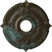 Ekena Millwork 18 OD 4 ID 5 8 P Attica mennyezeti medál, kézzel festett bronzkék patina