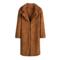 Őszi kabátok Női Női meleg Fau szőrös kabát kabát téli szilárd kapcsolja le gallér Felsőruházatclassic kabátok