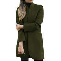 Ikevan Női Gyapjú Kabát Árok Dzseki Női Meleg Hosszú Kabát Felsőruházat W Hadsereg Zöld 18