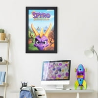 Amerikai művészeti dekoráció engedélyezett Spyro Vintage videojáték keretes fal Art - 13x19