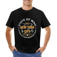 Vintage New York City lelkiállapot férfi póló pamut alkalmi rövid ujjú felsők ajándék póló fekete S