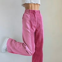 Kayannuo Női nadrág divatos ajánlatok divat női magas derék vékony Kordbársony egyenes cső Alkalmi nadrág rózsaszín