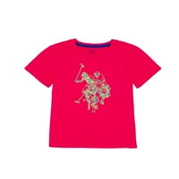 S. Polo Assn. Lányok virágos nyomtatott grafikus póló, Méretek 4-18