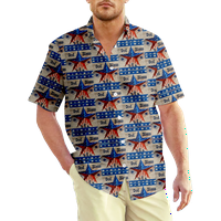 Július 4. Férfi Hawaii ing USA nemzeti zászló pólók grafikus nyomatok ing gallér 3D nyomtatás napi ünnep Rövid ujjú