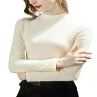 Avamo Női póló alapréteg tunika blúz garbó Fehérnemű felsők munka Slim Fit póló Alkalmi Hosszú ujjú póló kék S