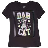 Lányok dab macska általános rövid ujjú grafikus póló