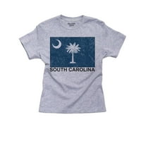 Dél-Karolina állami zászló-különleges Vintage kiadású fiú Pamut Ifjúsági szürke póló
