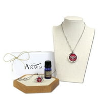 Anavia Dragonfly Aromaterápia Anyák napi ajándékkészlete nyaklánc és csúszka karkötő borsmenta Essencial Oil Ajándék