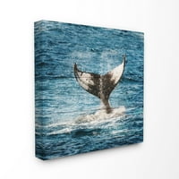A Stupell Lakberendezési Gyűjtemény Bálna Farok Óceán Splash Wall Art