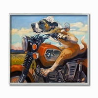Stupell IndustriesDog és Cat egy piros motorkerékpár -utazáson, a TAI nyomatokkal készített falfestmény
