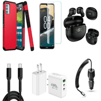 Kétrétegű vékony tok Nokia G 5G csomaghoz üveg képernyővédővel, vezeték nélküli fülhallgatóval, autós töltővel, fali