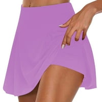 Jyeity Női rövidnadrág Clearance alatt $5.00, Egyszínű jóga két rövidnadrág lila nyári rövidnadrág méret 2XL