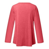 Blúzok női divat Női Alkalmi nyomtatás Hosszú ujjú póló tunika blúz felsők Női felső Piros S