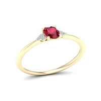 Imperial drágakő 10K sárga arany ovális vágás rubin 1 20ct tw gyémánt női gyűrű