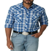 Wrangler® férfi hosszú ujjú nyugati kockás ing