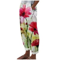 Forró rózsaszín új tavaszi-nyári női nyári divat nyomtatás könnyű zseb Alkalmi nadrág nadrág