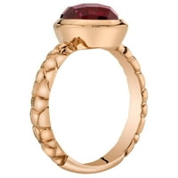 Oravo ct ovális forma létrehozott rubin pasziánsz gyűrű 14 k rózsa aranyban