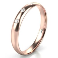 Sz 10. Szilárd 10k Rózsa arany gyémánt kupola Esküvői évforduló Comfort Fit zenekar gyűrű
