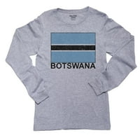 Botswana Flag-különleges Vintage Edition Fiú Hosszú ujjú szürke póló