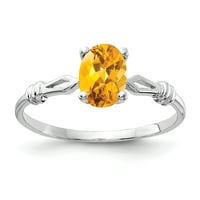 Primal arany karátos fehér arany 7x ovális citrin gyűrű