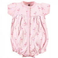 Hudson baba csecsemő lány pamut Rompers 3pk, rózsaszín flamingó, 0 hónapos