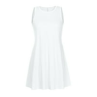 Gotyou divat ruhák divat Ujjatlan zseb mellény szilárd ruha női viselet Fehér XL