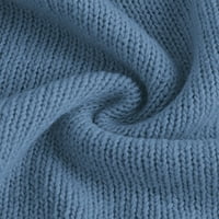 Női Jumper felsők Hosszú ujjú Pulóver Téli meleg pulóver női laza kötött pulóverek Loungewear Blue XXL