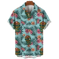 Férfi ing maszk Hawaii ing férfi utcai ruházat Harajuku Férfi ruházat Etnikai hajtóka gomb póló divat szabadidő felső