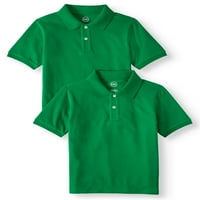 Wonder Nation Boys School Uniform Rövid Ujjú Pique Pólók, Értékcsomag, Méretek 4 - & Husky
