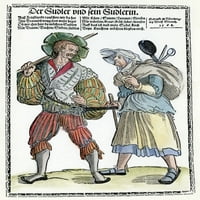Német Zsoldos, 1535. Na Lansequenet És Társa. Német Fametszet, C1535, Írta: Erhard Schoen, Nyomtatott Széles Oldalon
