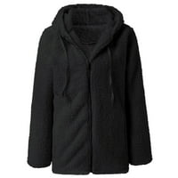 Odeerbi Kabátok Női Divatos Meleg Fau Kabát Kabát Téli Cipzár Szilárd Hosszú Ujjú Felsőruházat Fekete