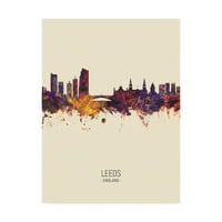 Védjegy képzőművészet 'Leeds Anglia Skyline portré III' vászon művészet Michael Tompsett