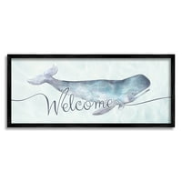 A Stupell Industries üdvözlet üdvözlöm a lágy nyugodt bálna -óceáni állat, 13, ziwei li tervezését